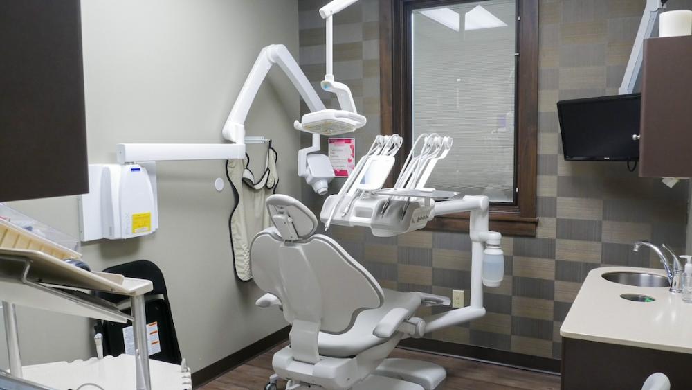 Dental exam and treatment room